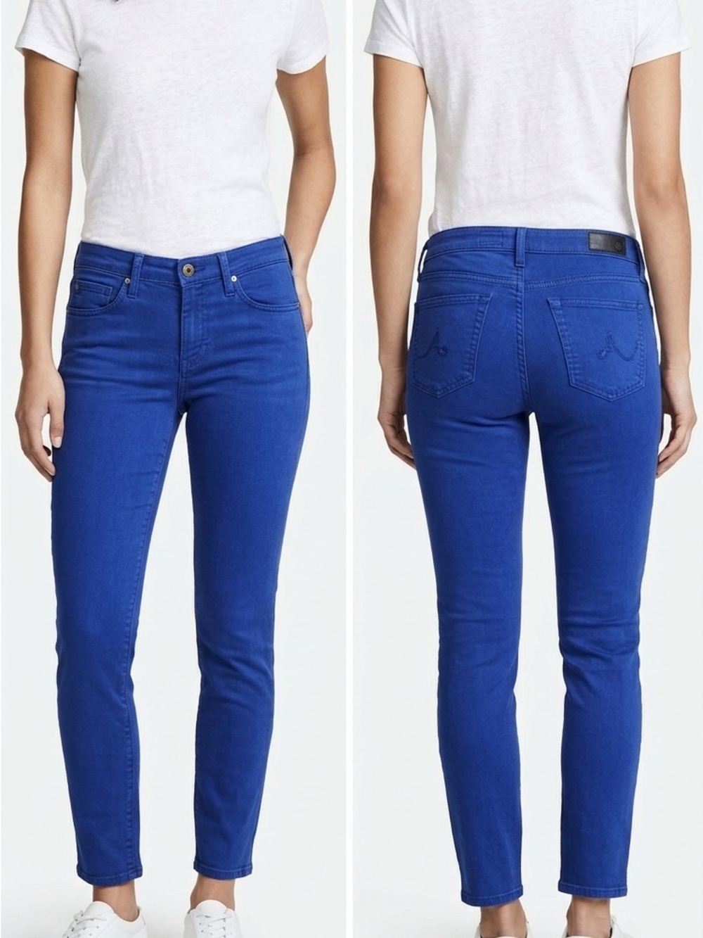 AG Adriano Goldschmied Stevie Slim Straight Ankle Royal Blue Jeans w Stretch